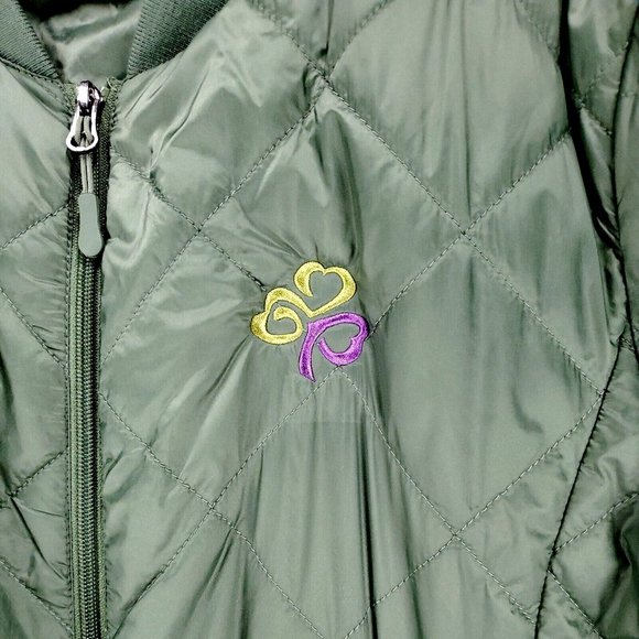 HeatLast Weatherproof Nylon Quilted Packable Bomber Jacket Olive Women's X Large - Picture 4 of 12